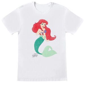 Disney Princess Girls Ariel Cotton Classic T-Shirt / White